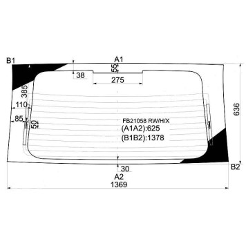 Стекло заднее (крышка багажника) с обогревом ACURA / HONDA MDX 01-06 <b>XYG FB21058 RW/H/X</b>