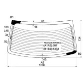 Стекло заднее с обогревом в клей HYUNDAI ELANTRA / AVANTE 4D 00-06 <b>XYG FB21236 RW/H/X</b>