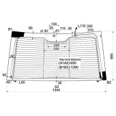 Стекло заднее (крышка багажника) с обогревом LAND ROVER RANGE ROVER III SUV 5D 2002- (VOGUE) <b>XYG FB21679 RW/H/X</b>
