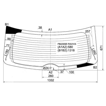 Стекло заднее (крышка багажника) с обогревом MAZDA CX-7 5D WAGON 2006- <b>XYG FB23095 RW/H/X</b>