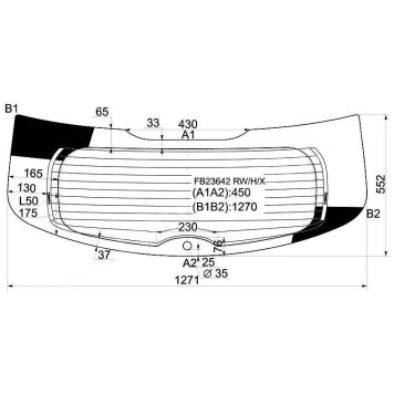 Стекло заднее (крышка багажника) с обогревом NISSAN ROGUE 07- <b>XYG FB23642 RW/H/X</b>