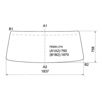 Стекло лобовое в резинку MITSUBISHI CANTER WIDE-BODY TRUCK 93- <b>XYG FE600 LFW</b>