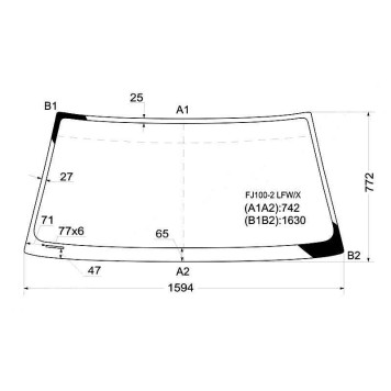 Стекло лобовое в клей TOYOTA LAND CRUISER 98-07 (VIN) <b>XYG FJ100-2 LFW/X</b>