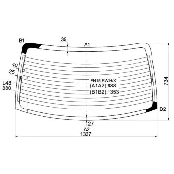 Стекло заднее с обогревом NISSAN ALMERA / SUNNY / PULSAR 95-99 4D <b>XYG FN15 RW/H/X</b>
