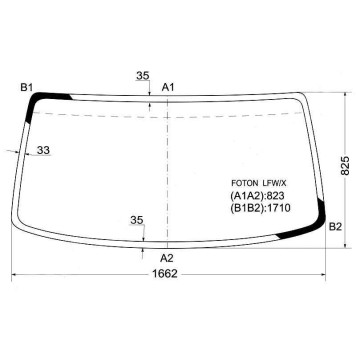 Стекло лобовое в клей FOTON OLLIN BJ1033 / 1041 / 1043 / 1039 / 1049 / 3360 06- <b>XYG FOTON LFW/X</b>