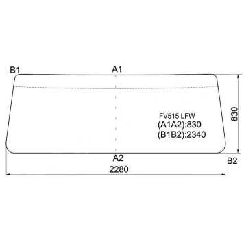 Стекло лобовое в резинку MITSUBISHI FUSO SUPERGREAT / CAMC CABOVER TRUCK 96- <b>XYG FV515 LFW</b>