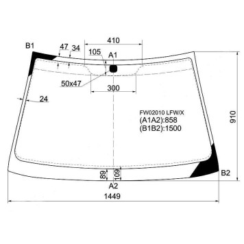 Стекло лобовое в клей HYUNDAI AVANTE / ELANTRA 96-00 4 / 5D WGN <b>XYG FW02010 LFW/X</b>