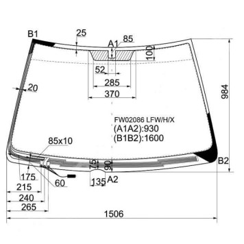 Стекло лобовое с обогревом щеток в клей LEXUS RX300 98-03 <b>XYG FW02086 LFW/H/X</b>