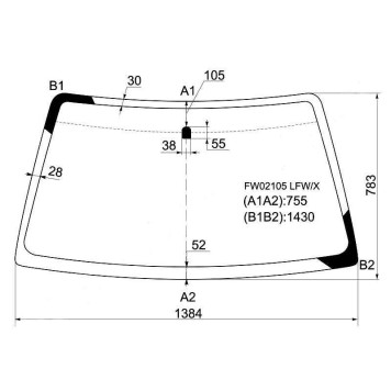 Стекло лобовое в клей SUZUKI GRAND VITARA XL7 / ESCUDO 4D UTILITY / CHEVROLET TRACKER 97- <b>XYG FW02105 LFW/X</b>
