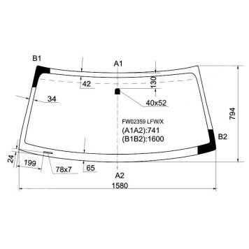 Стекло лобовое в клей TOYOTA SEQUOIA 00-07 / TUNDRA PICKUP 04-06 <b>XYG FW02359 LFW/X</b>