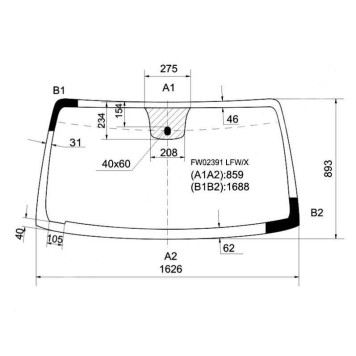 Стекло лобовое в клей NISSAN TITAN PICKUP / ARMADA 04- / INFINITI QX56 04-10 <b>XYG FW02391 LFW/X</b>