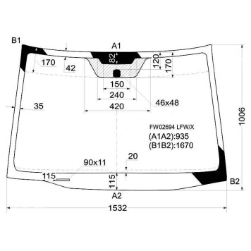 Стекло лобовое в клей ACURA RDX 06- <b>XYG FW02694 LFW/X</b>