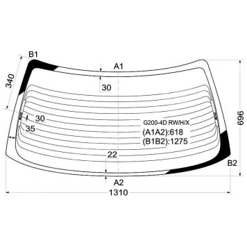 Стекло заднее с обогревом DAIHATSU CHARADE G300 SEDAN 1993- <b>XYG G200-4D RW/H/X</b>