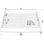 Стекло заднее (крышка багажника) с обогревом NISSAN VANETTE LARGO VAN 85-91 (HI-ROOF) <b>XYG GC22 RW/H</b>