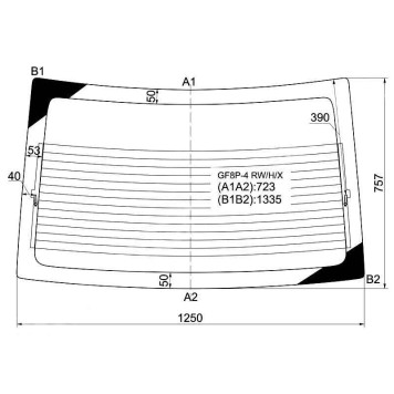 Стекло заднее с обогревом MAZDA CAPELLA 626 4D SEDAN 97- <b>XYG GF8P-4 RW/H/X</b>