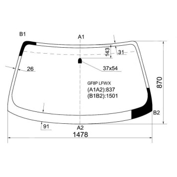 Стекло лобовое в клей MAZDA CAPELLA 626 4D SEDAN 5D HBK 97-02 <b>XYG GF8P LFW/X</b>