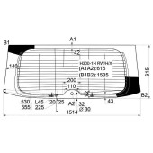 Стекло заднее (крышка багажника) с обогревом HYUNDAI H1-STAREX 07- с отв <b>XYG H300-1H RW/H/X</b>