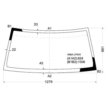 Стекло лобовое в клей MITSUBISHI PAJERO MINI KS25 JEEP 2000- <b>XYG H58A LFW/X</b>