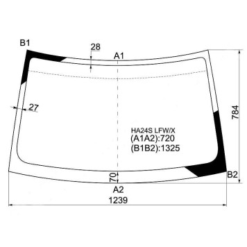 Стекло лобовое в клей SUZUKI ALTO HATCHBACK 5D 04- <b>XYG HA24S LFW/X</b>