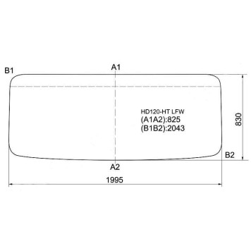Стекло лобовое в резинку HYUNDAI HD120 / HD270 TRUCK 97- <b>XYG HD120-HT LFW</b>