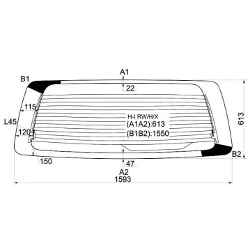 Стекло заднее (крышка багажника) с обогревом HYUNDAI H1-STAREX 97-07 <b>XYG H-I RW/H/X</b>