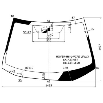Стекло лобовое в клей GREAT WALL HOVER H6 11- <b>XYG HOVER-H6-L-VCPS LFW/X</b>