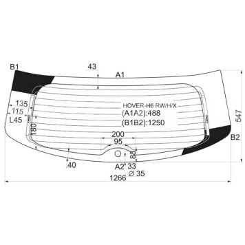 Стекло заднее (крышка багажника) с обогревом GREAT WALL HOVER H6 SUV 2011- <b>XYG HOVER-H6 RW/H/X</b>