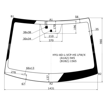 Стекло лобовое +д / запотевания в клей HYUNDAI ELANTRA 16- <b>XYG HYU-AD-L-VCP-HS LFW/X</b>