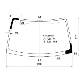 Стекло лобовое в клей SUZUKI SWIFT IGNIS CHEVROLET CRUZE HATCHBACK 2000- <b>XYG IGNIS LFW/X</b>
