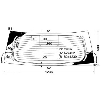 Стекло заднее (крышка багажника) с обогревом TOYOTA ISIS 5D MPV 2004- <b>XYG ISIS RW/H/X</b>