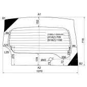 Стекло заднее (крышка багажника) с обогревом DAIHATSU TERIOS / TOYOTA CAMI 97-06 <b>XYG J100G-1 RW/H/X</b>