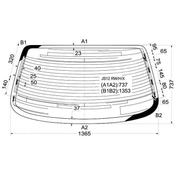 Стекло заднее с обогревом TOYOTA CROWN MAJESTA HARDTOP 1991-95 <b>XYG JS12 RW/H/X</b>