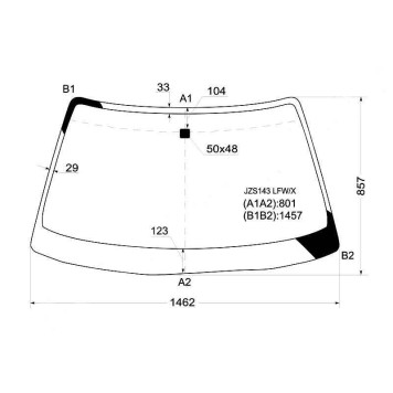Стекло лобовое в клей TOYOTA CROWN HARDTOP 91-95 <b>XYG JZS143 LFW/X</b>