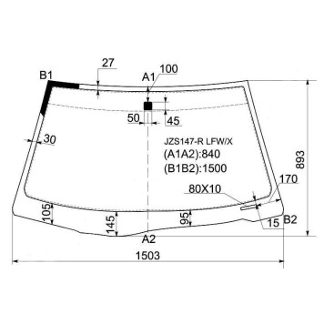 Стекло лобовое в клей TOYOTA ARISTO 91-97 <b>XYG JZS147-R LFW/X</b>