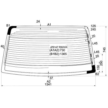 Стекло заднее с обогревом TOYOTA ARISTO / GS300 91-97 <b>XYG JZS147 RW/H/X</b>
