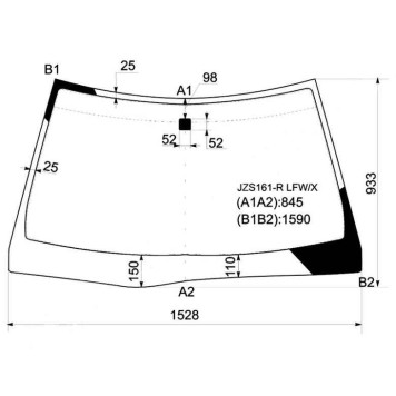 Стекло лобовое в клей TOYOTA ARISTO 97-05 <b>XYG JZS161-R LFW/X</b>