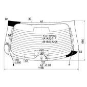 Стекло заднее (крышка багажника) с обогревом NISSAN MICRA / MARCH 02-10 3 / 5D с отв <b>XYG K12-1 RW/H/X</b>
