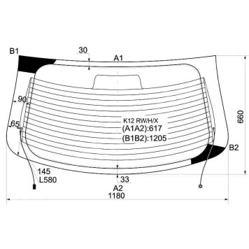 Стекло заднее (крышка багажника) с обогревом NISSAN MICRA / MARCH 02-10 3 / 5D <b>XYG K12 RW/H/X</b>