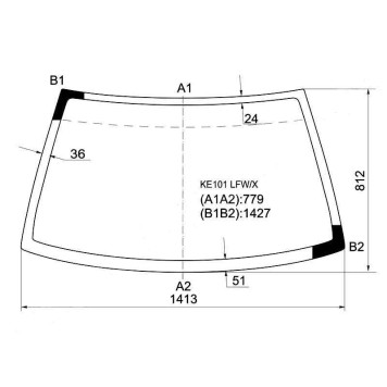 Стекло лобовое в клей TOYOTA SPRINTER 4D SEDAN 91-95 (COROLLA 5 D LB 92-97) <b>XYG KE101 LFW/X</b>