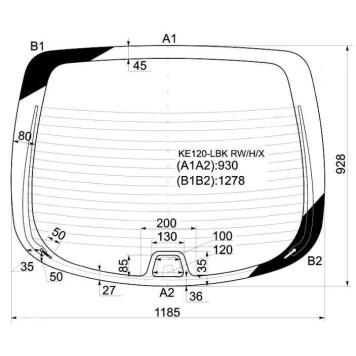 Стекло заднее (крышка багажника) с обогревом TOYOTA COROLLA 5D LIFTBACK 97- <b>XYG KE120-LBK RW/H/X</b>