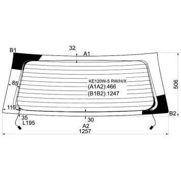 Стекло заднее (крышка багажника) с обогревом TOYOTA COROLLA FIELDER 5D WAGON 2001- <b>XYG KE120W-5 RW/H/X</b>