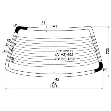 Стекло заднее с обогревом TOYOTA SPRINTER 4D SEDAN 87- <b>XYG KE91 RW/H/X</b>