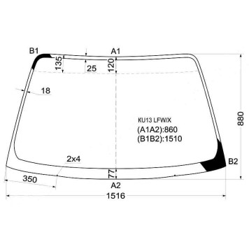 Стекло лобовое в клей NISSAN BLUEBIRD H / T 91-96 <b>XYG KU13 LFW/X</b>