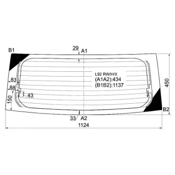 Стекло заднее (крышка багажника) с обогревом DAIHATSU MIRA L92 5D HBK 2007- <b>XYG L92 RW/H/X</b>