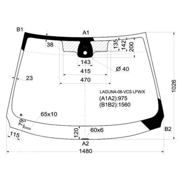 Стекло лобовое в клей RENAULT LAGUNA 4D SAL / 5D HBK 2008- <b>XYG LAGUNA-08-VCS LFW/X</b>