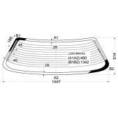 Стекло заднее с обогревом MITSUBISHI LANCER LC41 SEDAN / MIRAGE SEDAN 88-91 <b>XYG LC60 RW/H/X</b>