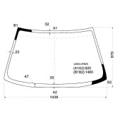 Стекло лобовое в клей MITSUBISHI MIRAGE / COLT 3D HBK / 2D CPE 91-95 <b>XYG LE24 LFW/X</b>
