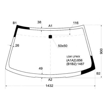 Стекло лобовое в клей MITSUBISHI MIRAGE / LANCER 4D 96- <b>XYG LG41 LFW/X</b>