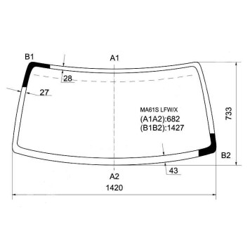 Стекло лобовое в клей SUZUKI WAGON R (+) WIDE 96- <b>XYG MA61S LFW/X</b>