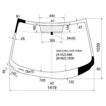 Стекло лобовое в клей MAZDA 3 09- 4 / 5 HBK <b>XYG MAZ-3-09-L-VCP LFW/X</b>